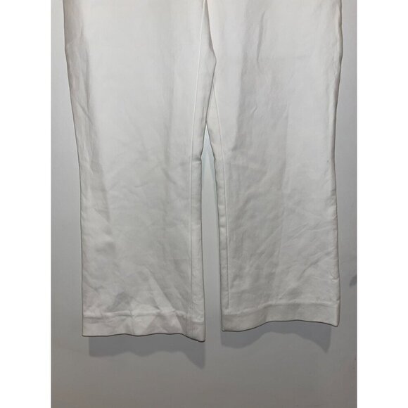 Kate Spade High Waist Straight Leg Womens White Cotton Pants Size 0 - Picture 3 of 10